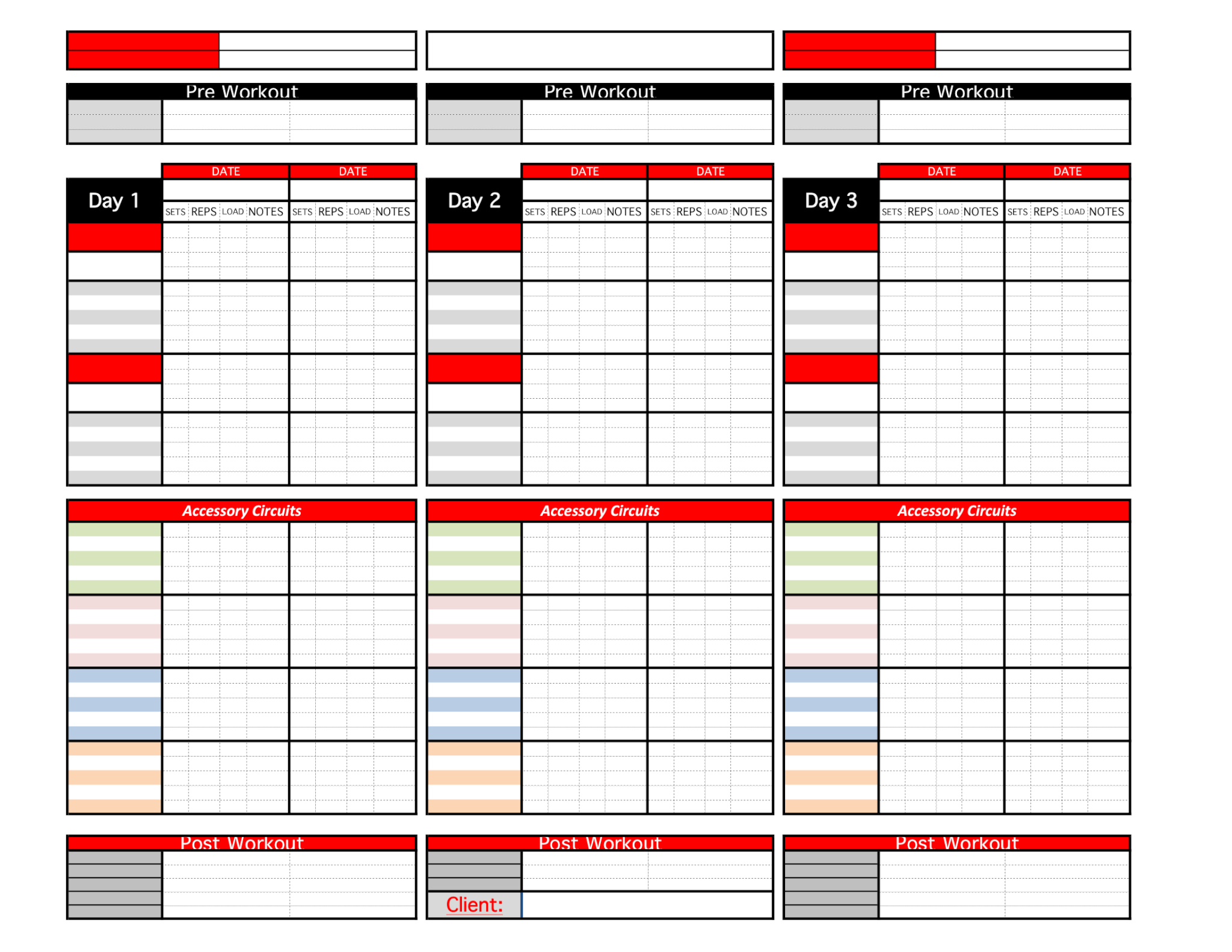 Pick Your PT Template Excel Training Designs